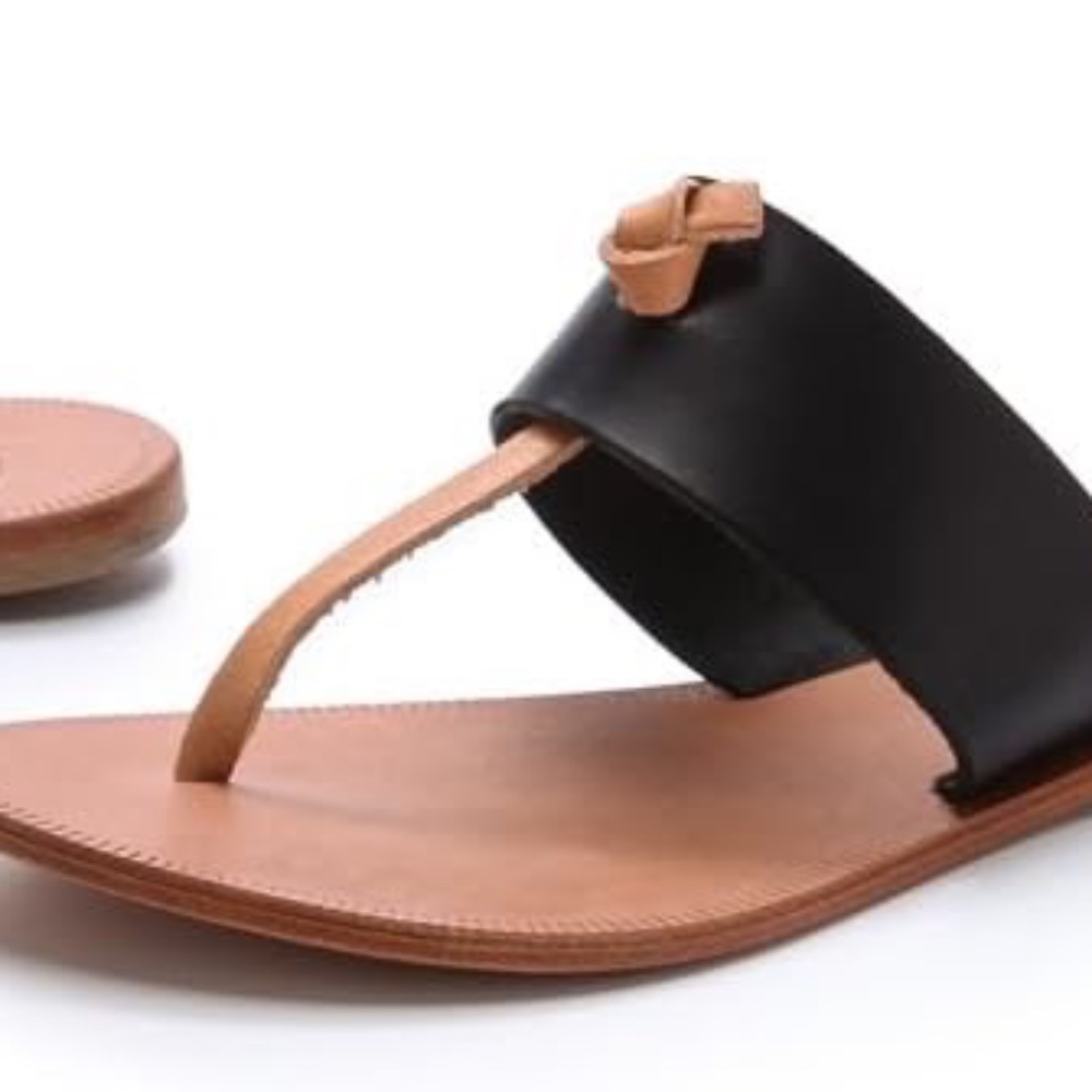 Joie Women's Nice Flat Sandal Size 6.5 US Black Natural